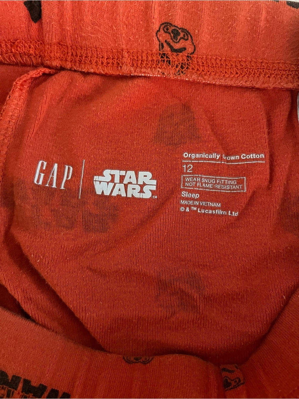 Star Wars Orange/black Long Sleeve Kids Pajama set - Picture 3 of 3